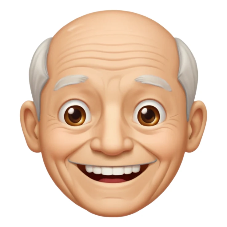 Draw me a grandfather who smiles and has no front tooth. sticker
