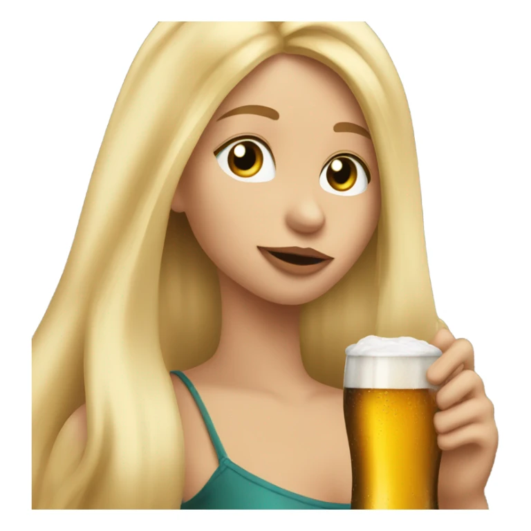 long blonde hair girl drinking beer sticker
