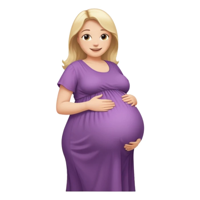heavily pregnant woman with very large overdue belly sticker