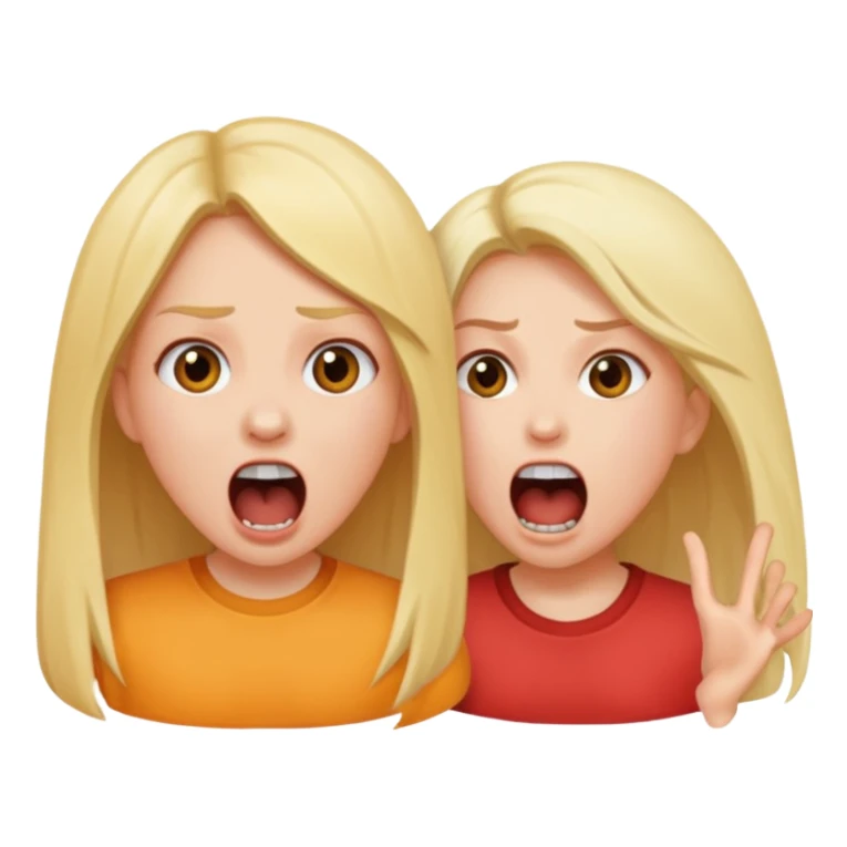 girl screaming at another girl  sticker