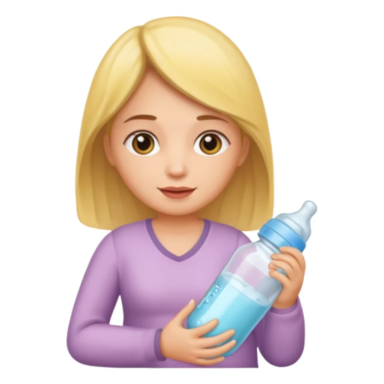 woman with baby bottle sticker