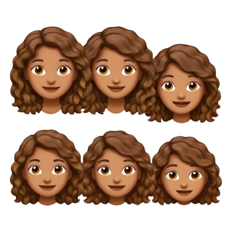 Emojis de uma mulher parda, com cabelo ondulado de várias formas sticker