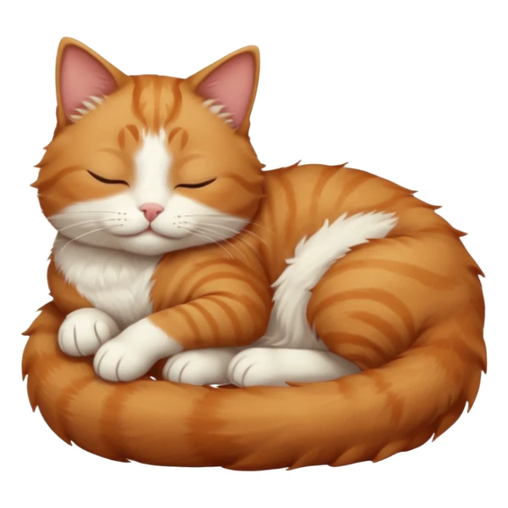 ginger and white small cat eyes closed lying down in weird position sticker