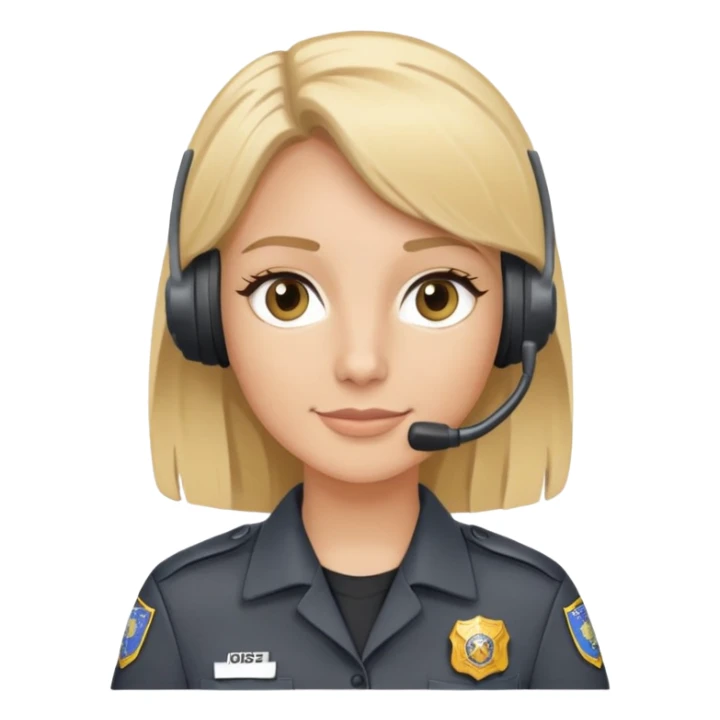 911 dispatcher dark gray uniform blonde hair gray eyes sticker