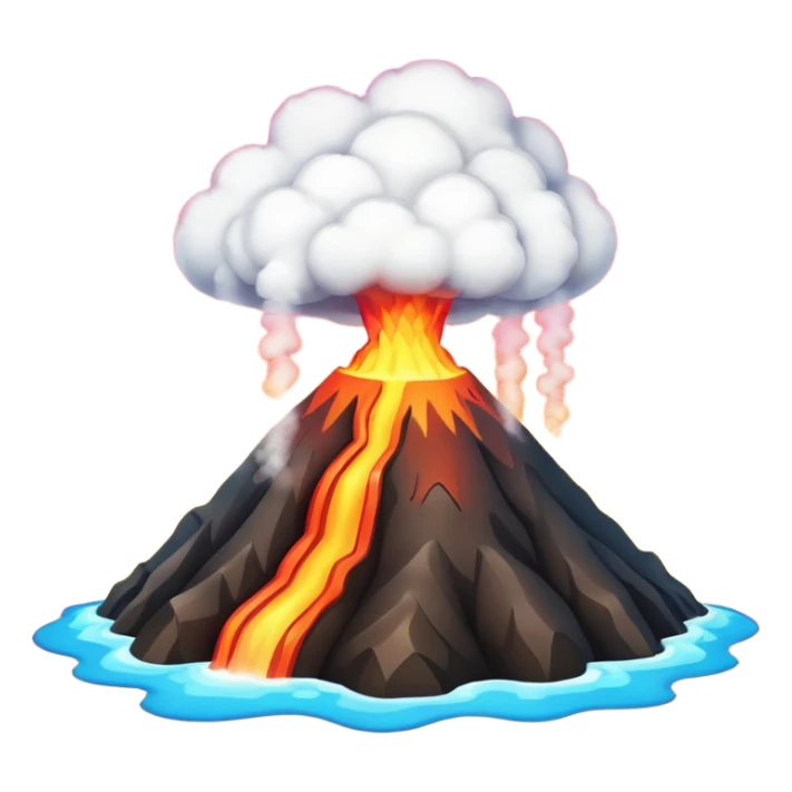 geothermal energy emoji with volcano and steam sticker