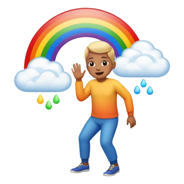 a person farting a rainbow  sticker