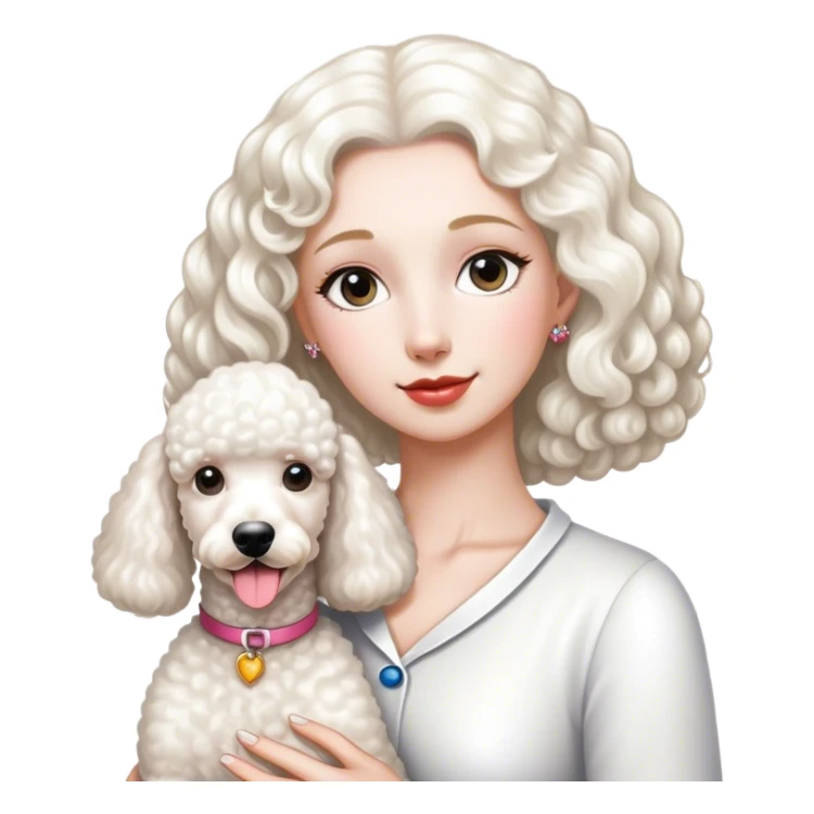 White Standard Poodle and Women sticker