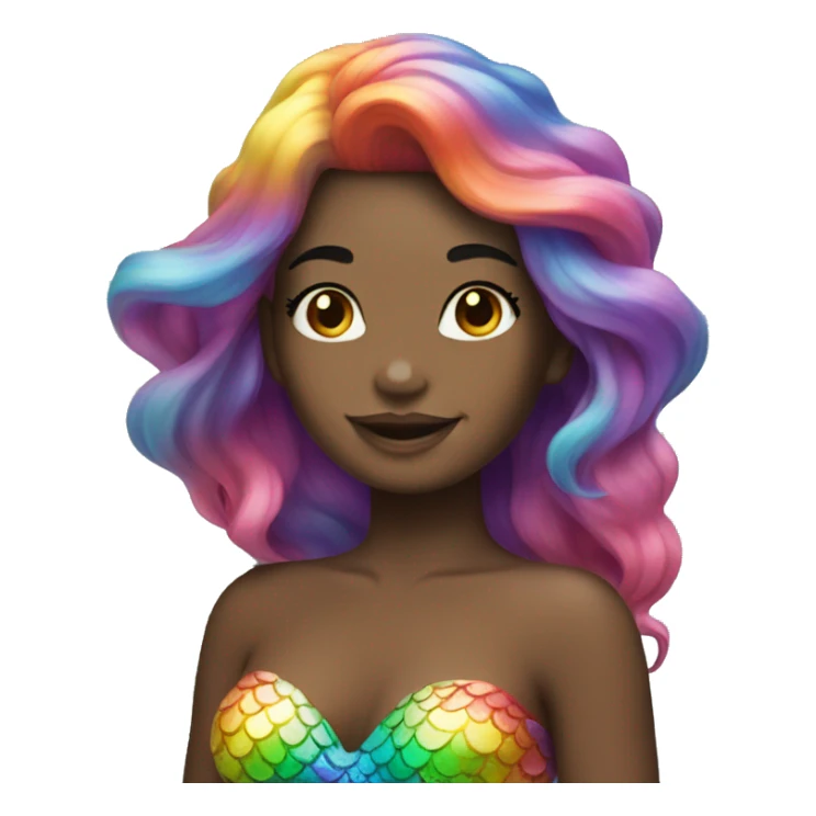 Mermaid with rainbow hair sticker