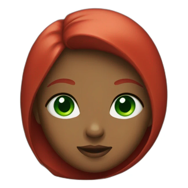 Red girl with green eyes sticker