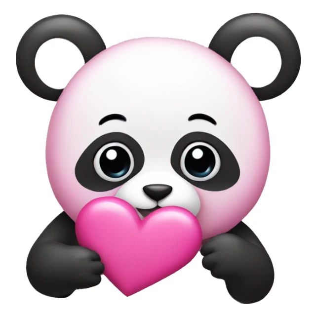 pink panda holding a pink heart  sticker
