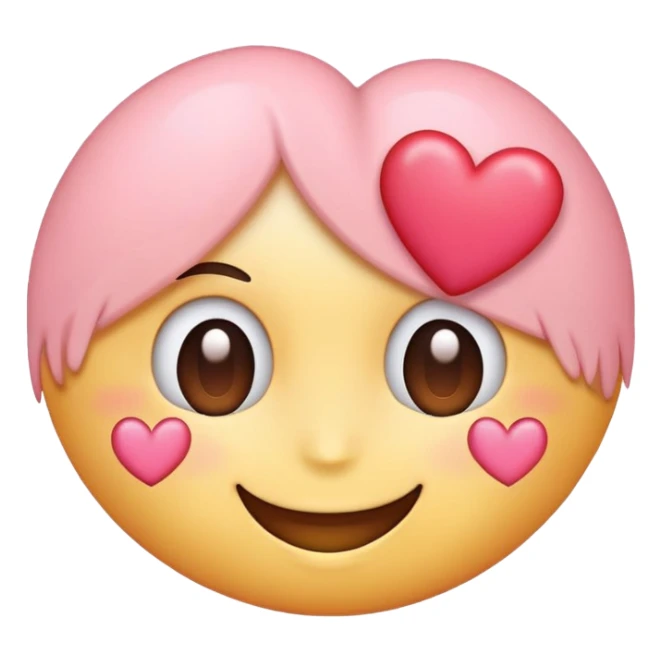 emoji face smiling with blush and a heart sticker