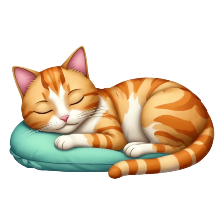 full body colourful light patched calico tabby cat sleeping sticker