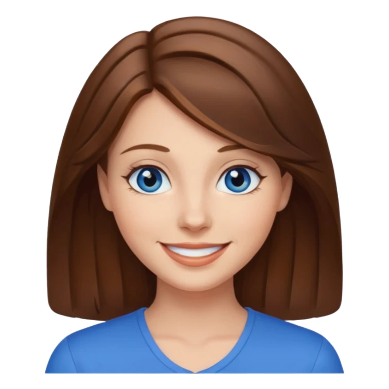 Woman brown haïr blue eyes ass sticker