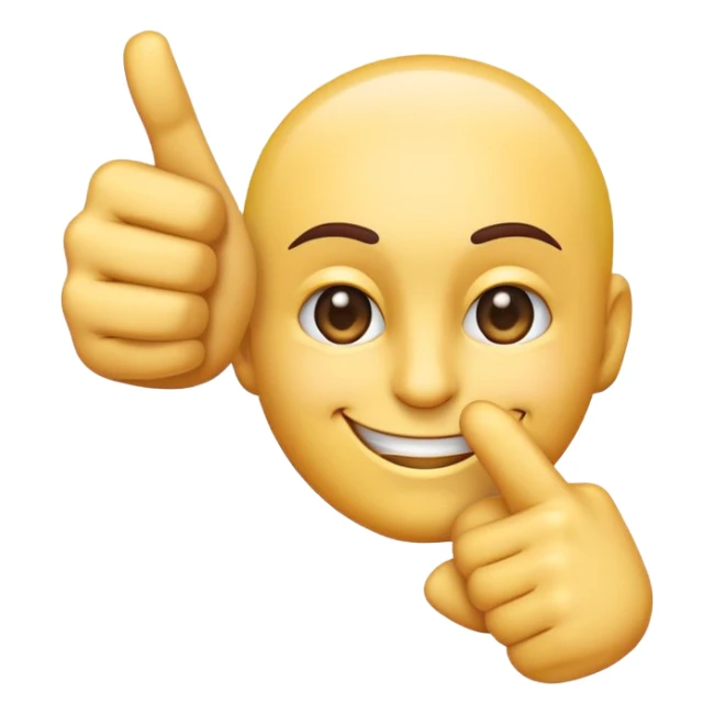 A single emoji that combines a pointing finger and a smirking face - a face with a sly smirk that has one arm extending with a pointing finger sticker