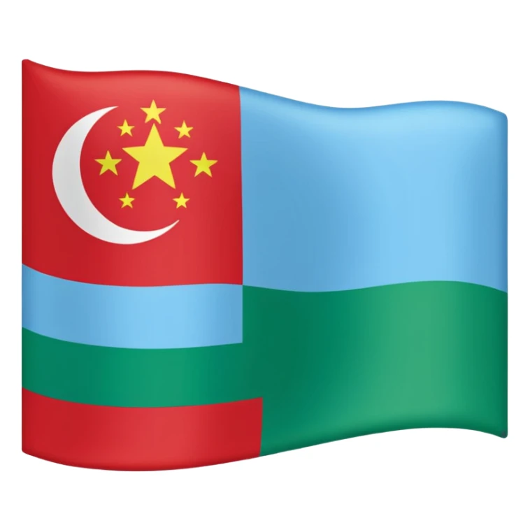 Dagistan flag red down mid light blue and green above sticker