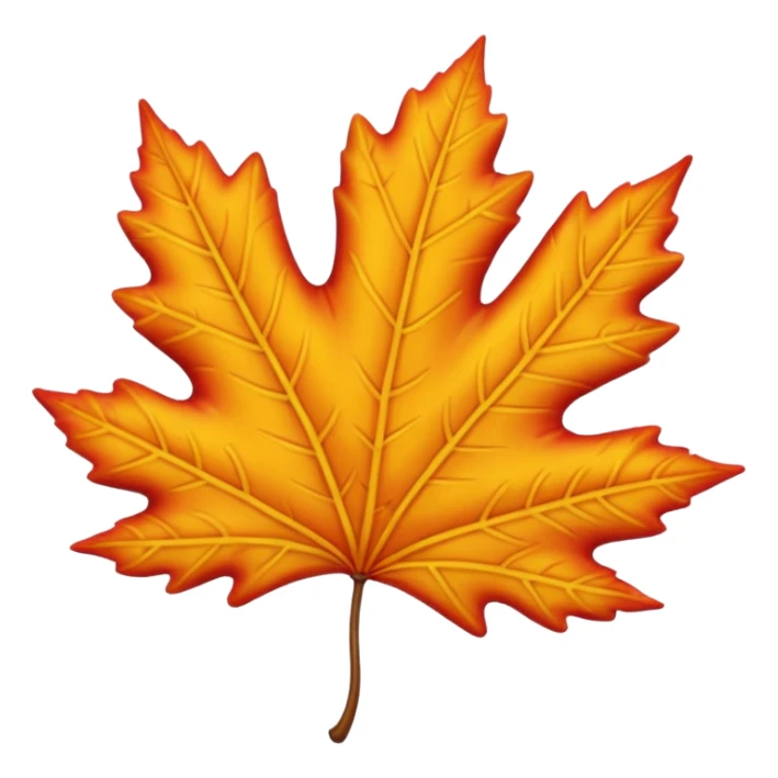 A cute 3D emoji of a fall leaf sticker