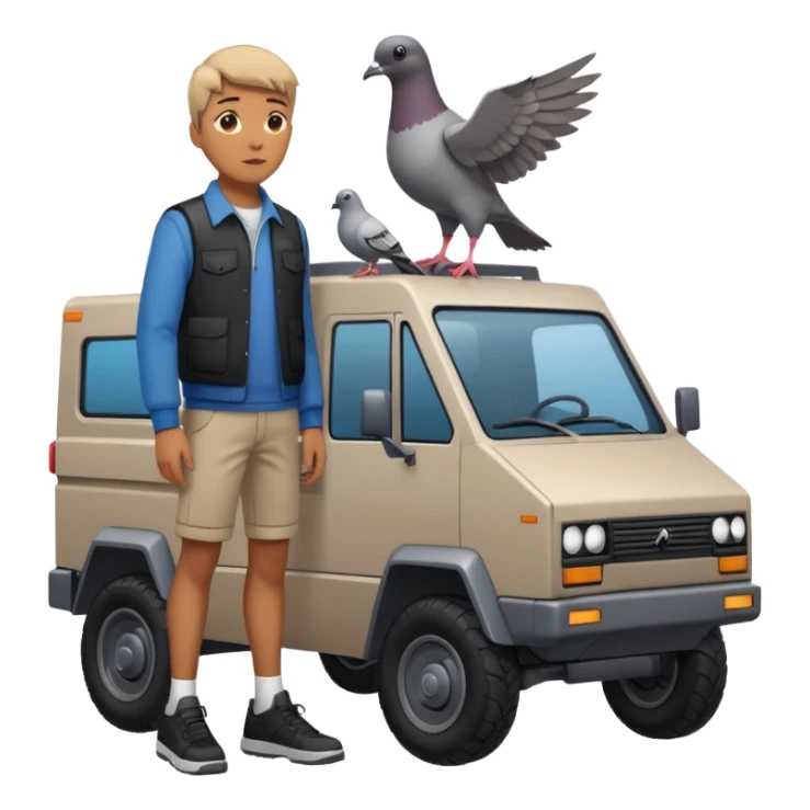Pigeon + Cybertruck + Shoes = Piccone Macchina sticker