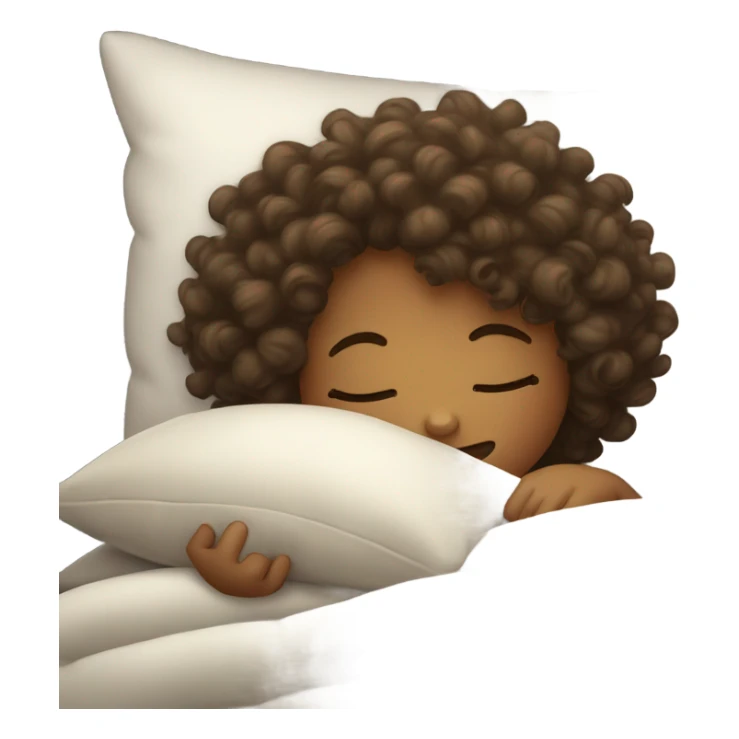 Curly hair girl sleeping on pillow  sticker