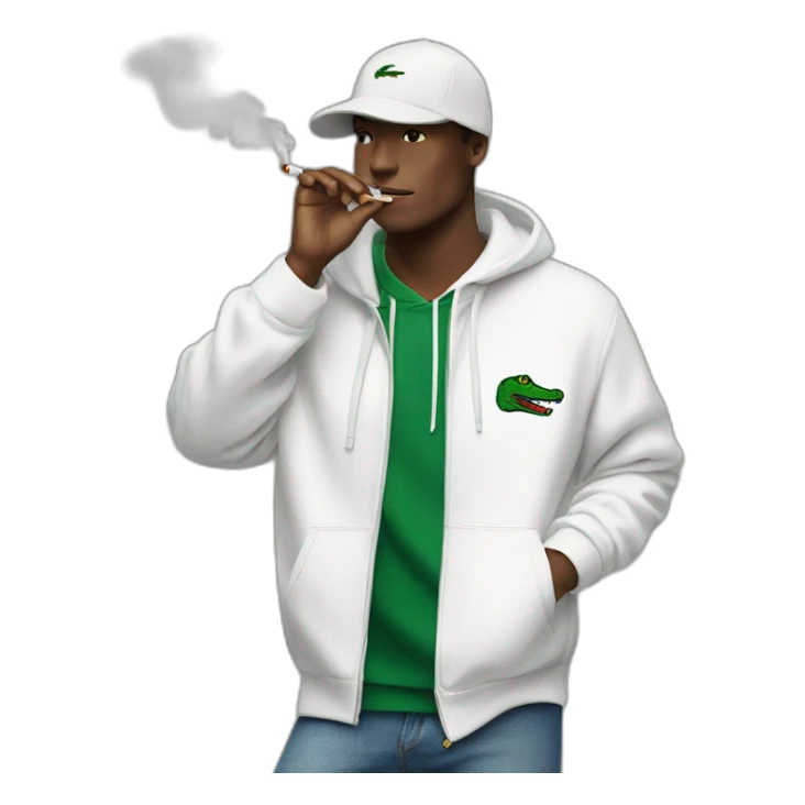 Lacoste smoking friends with white lacoste hoodie sticker
