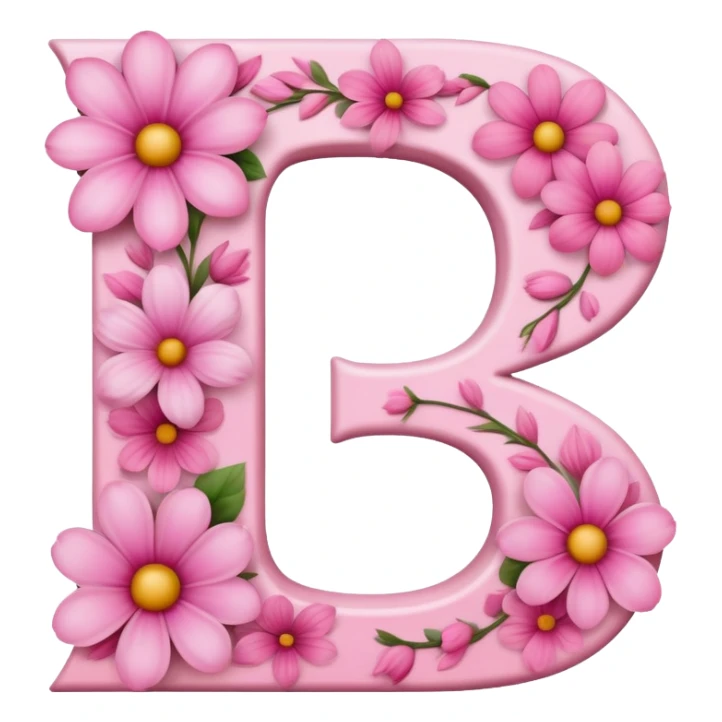 Pink, romantic, flowery, the letter “D” sticker