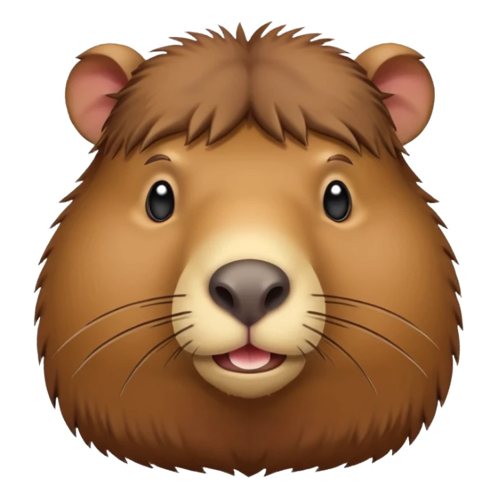 emoji of capibara chews white paper, full height sticker