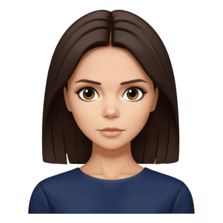 Victoria Beckham with dark brown hair sticker