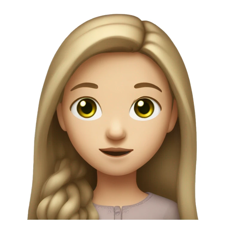 Small Russian girl with green eyes and long light brown hair sticker