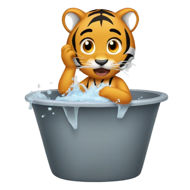 A tiger washing his hair sticker
