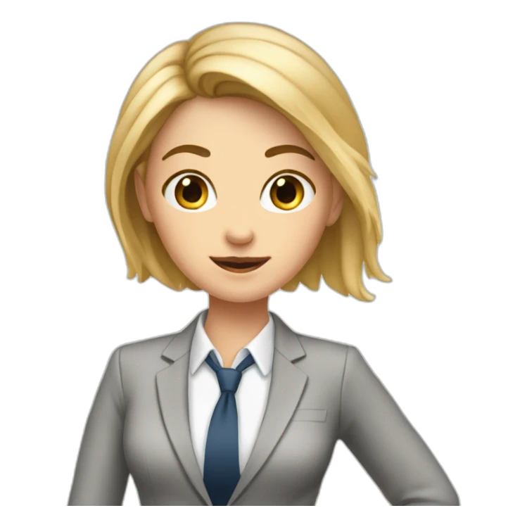 the white girl in the pantsuit says no with a gesture. sticker