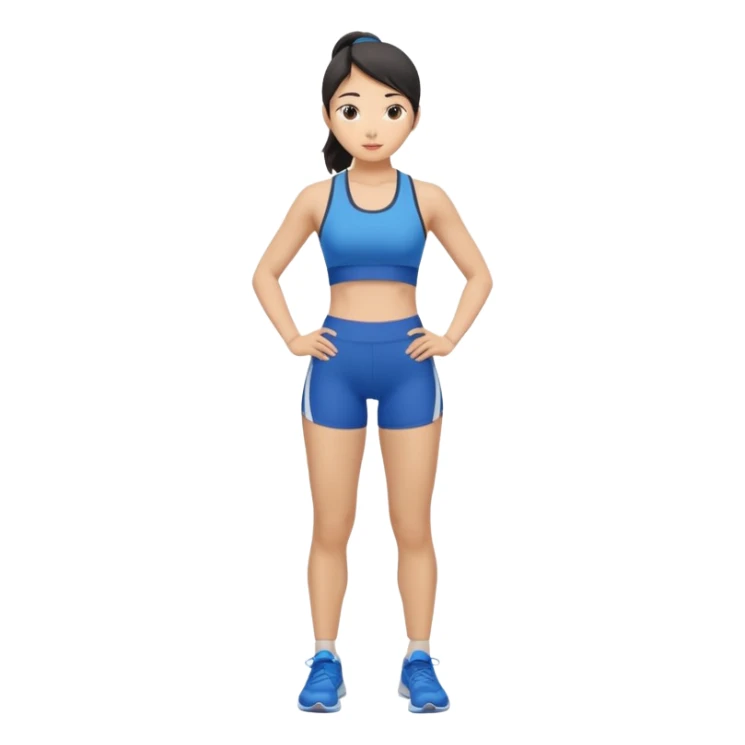 Asian women shining confident full body silm work out sticker