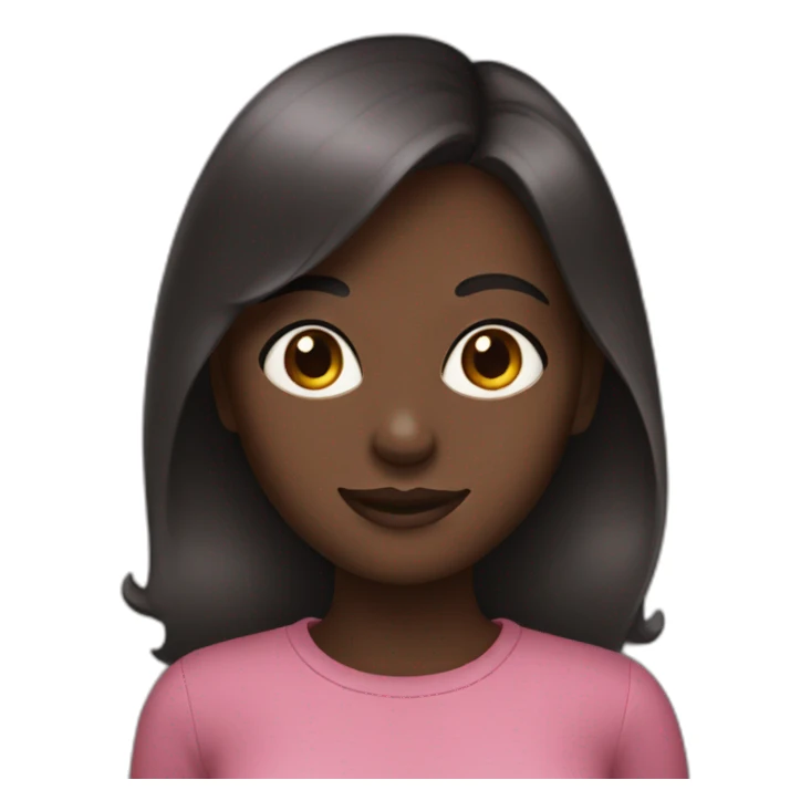 Woman with dark skin, big eyes an smiling sticker