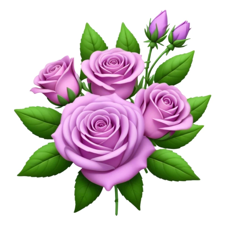 big bouquet Lavender Tea Rose, luxuriant, leaf, bud sticker
