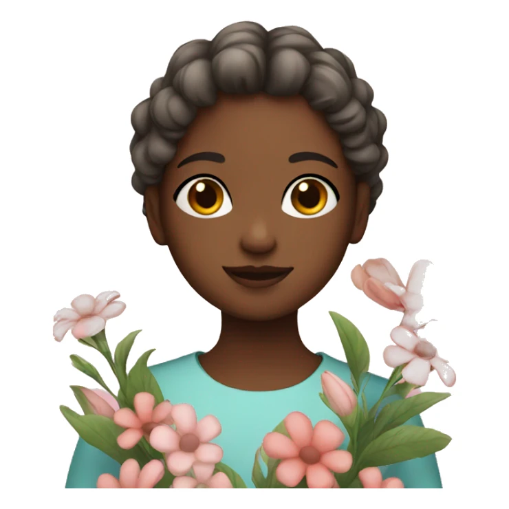 Girl with flowers sticker