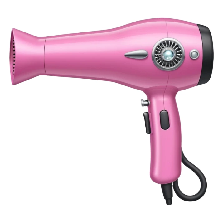 pink elegant blow dryer with diamonds and jewelry sticker
