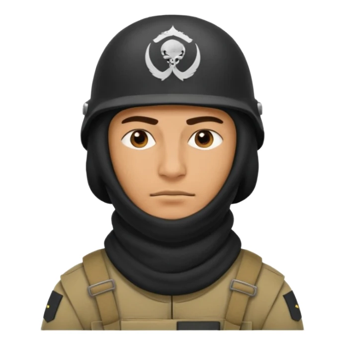 
Iraqi man soldier in helmet and balaclava sticker