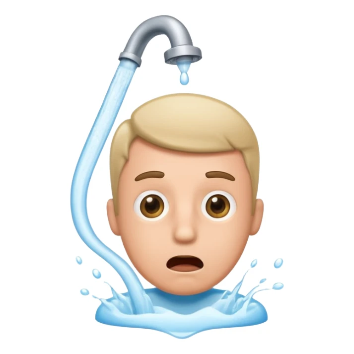 office man with a surprised face as toilet water pours over him sticker