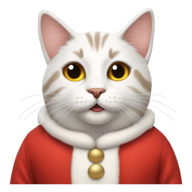 Cat in Santa outfit saying good morning sticker