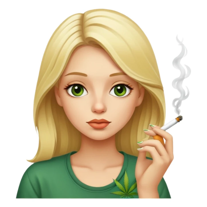 Blonde girl smoking weed sticker