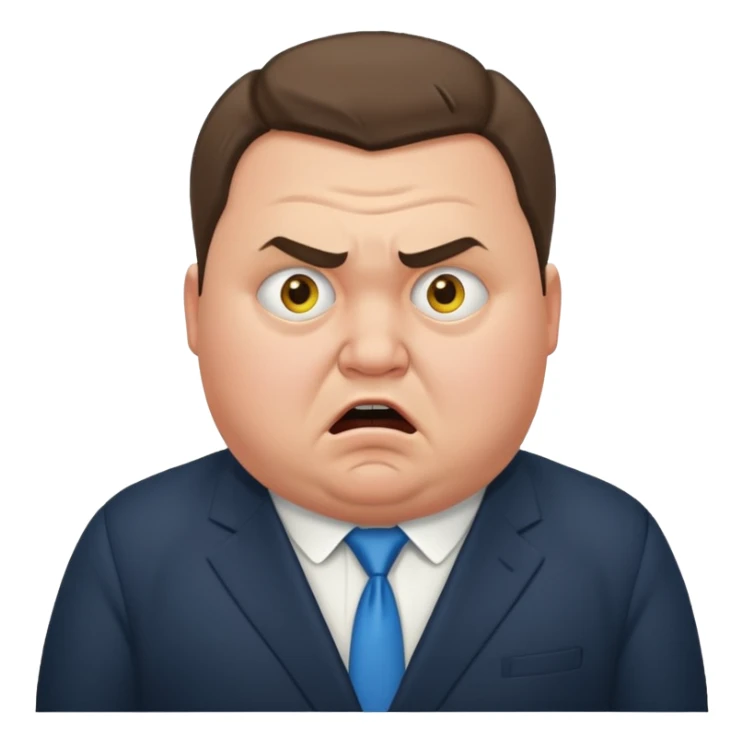 A chubby Ukrainian man in a suit is terrified sticker