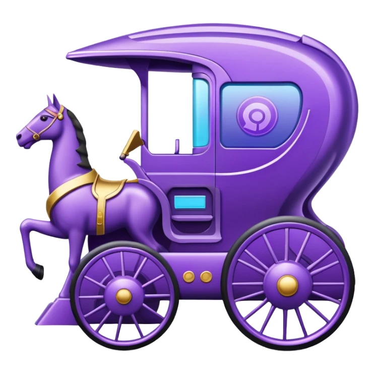 Semi futuristic chariot that’s purple and related to banking sticker