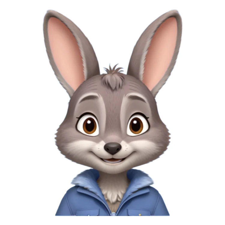 Judy Hopps (gray rabbit, without cap) from the Zootopia Disney movie sticker