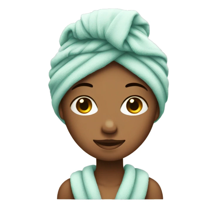 girl with towel on her head after showering sticker