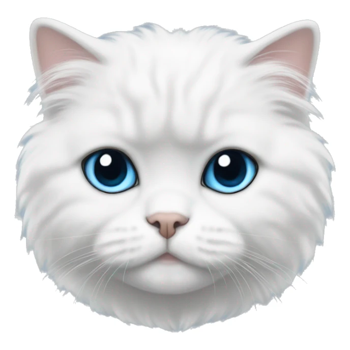 fluffy, blue eyes with white Scottish Fold sticker