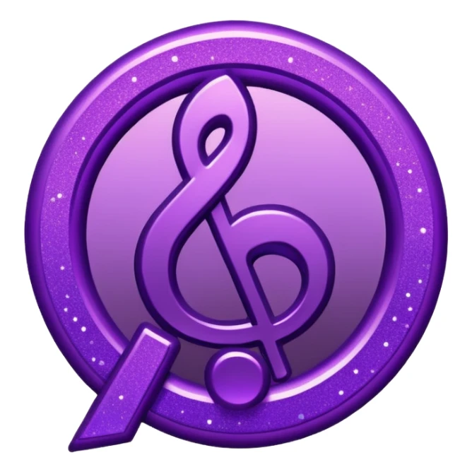 glitter symbol music purple cyberpunk sticker