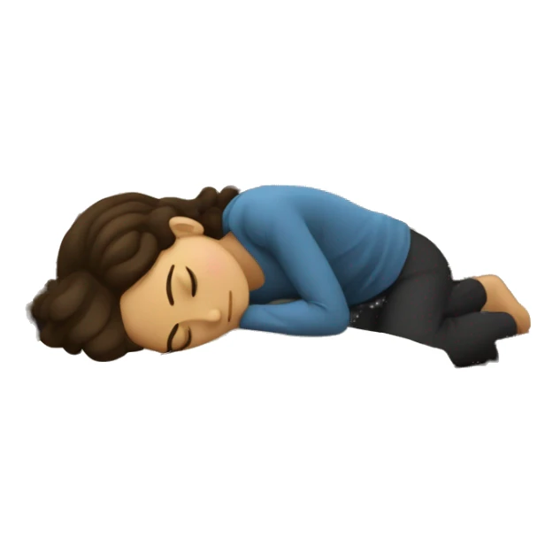 Wavy brunett girl Sleeping on the books sticker