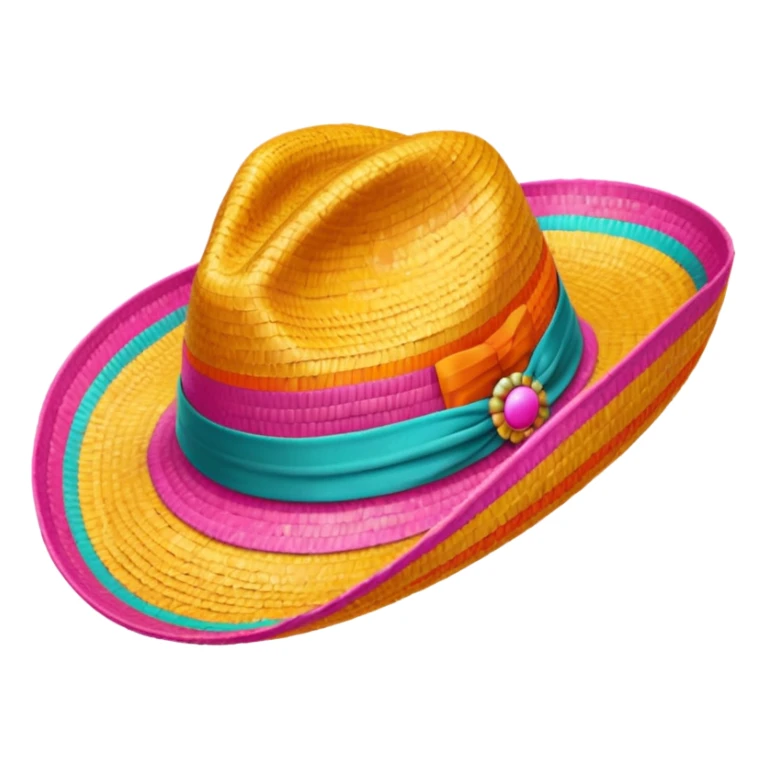 mexican hatwith happy colours (orange, yellow, pink, turquoise) sticker