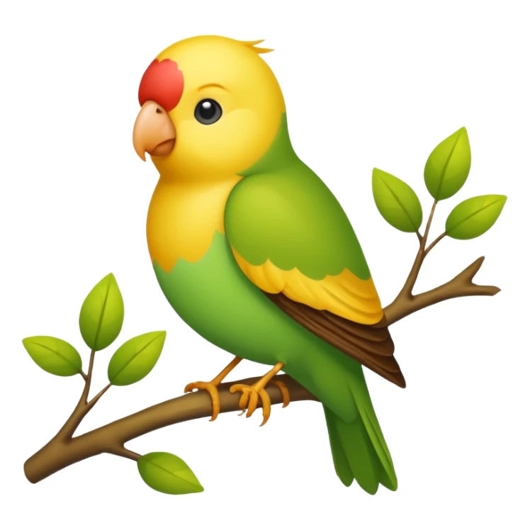 A love bird with color green and his head yellow  sticker