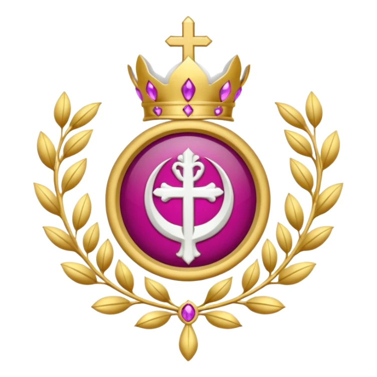 ave maria's emblem with a touch OF MAJENTA sticker