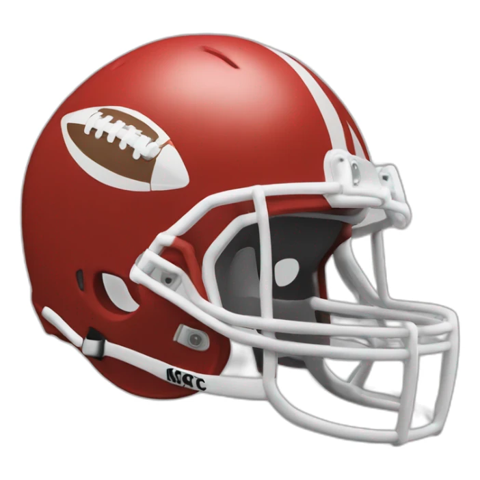 american football helmet with the letters smc sticker