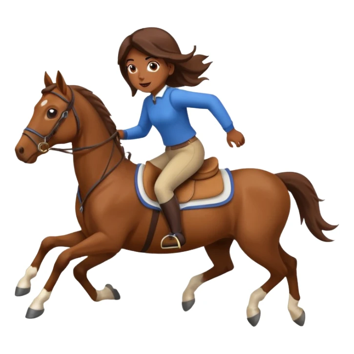 A girl on a horse that's running sticker